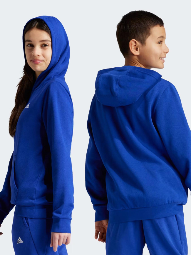 Sweat à capuche uni logo bleu enfant - Adidas