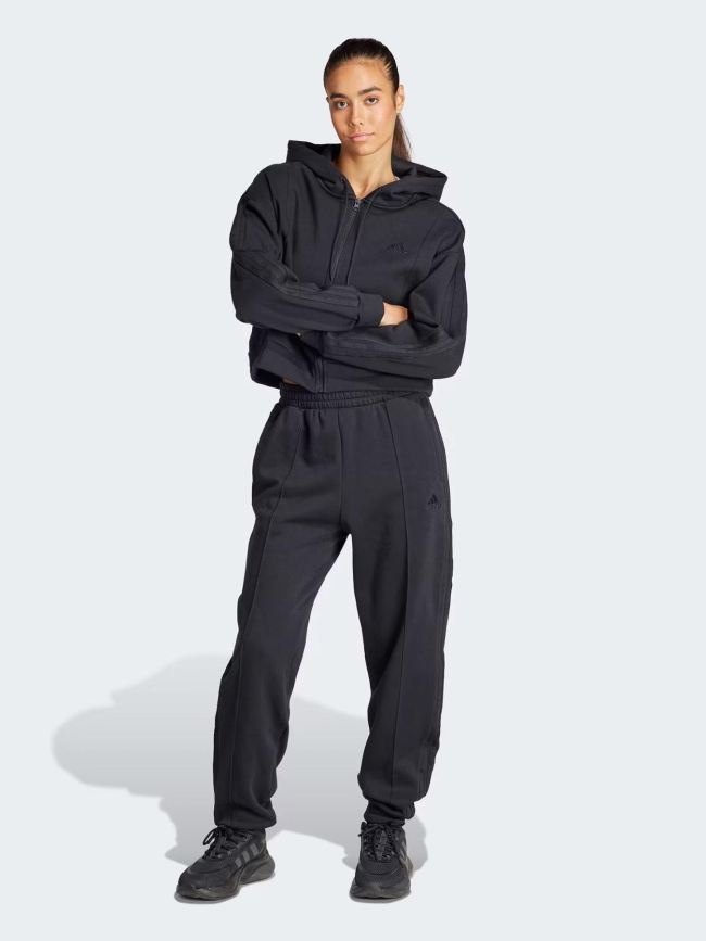 Ensemble sweat zippé jogging noir femme - Adidas