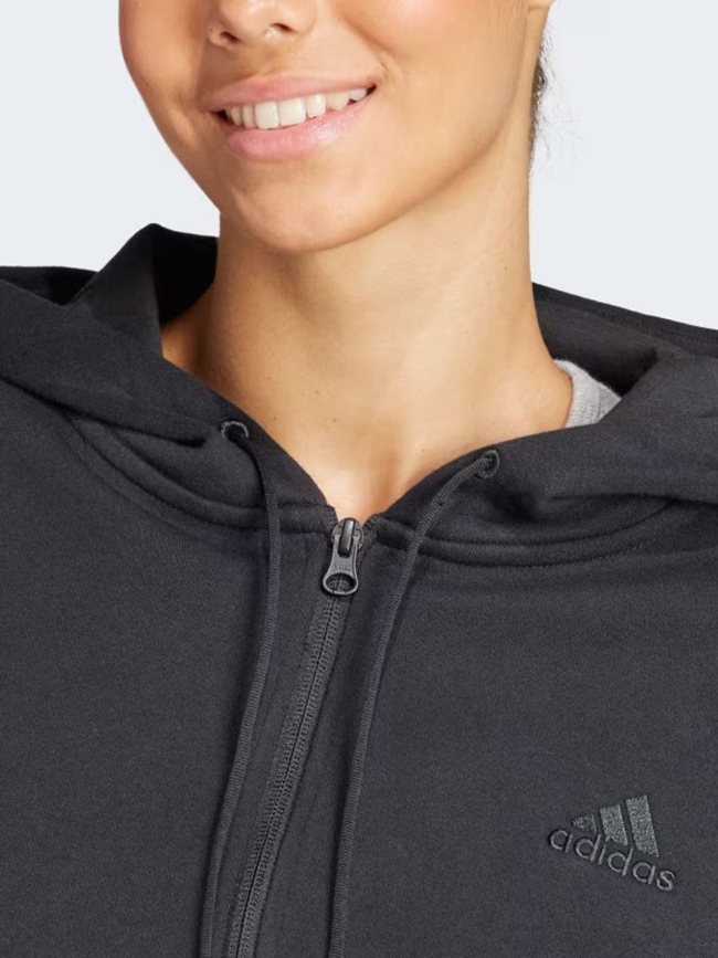 Ensemble sweat zippé jogging noir femme - Adidas