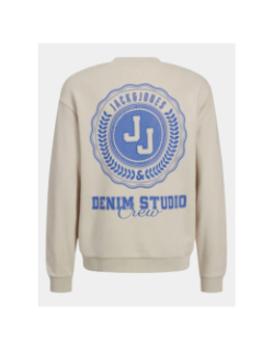 Sweatshirt styd loose graphic beige garçon - Jack & Jones