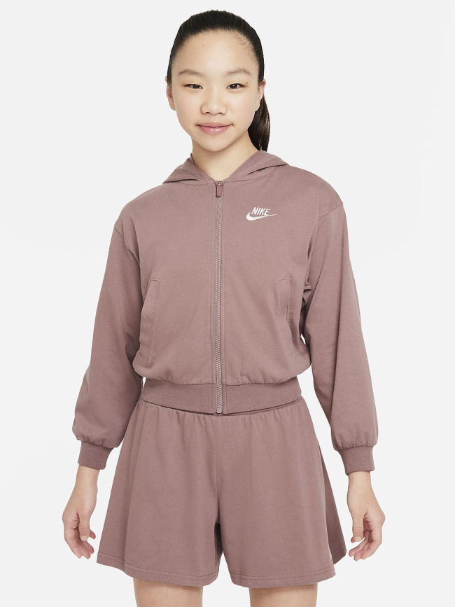 Sweat zippé à capuche nsw swoosh violet fille - Nike