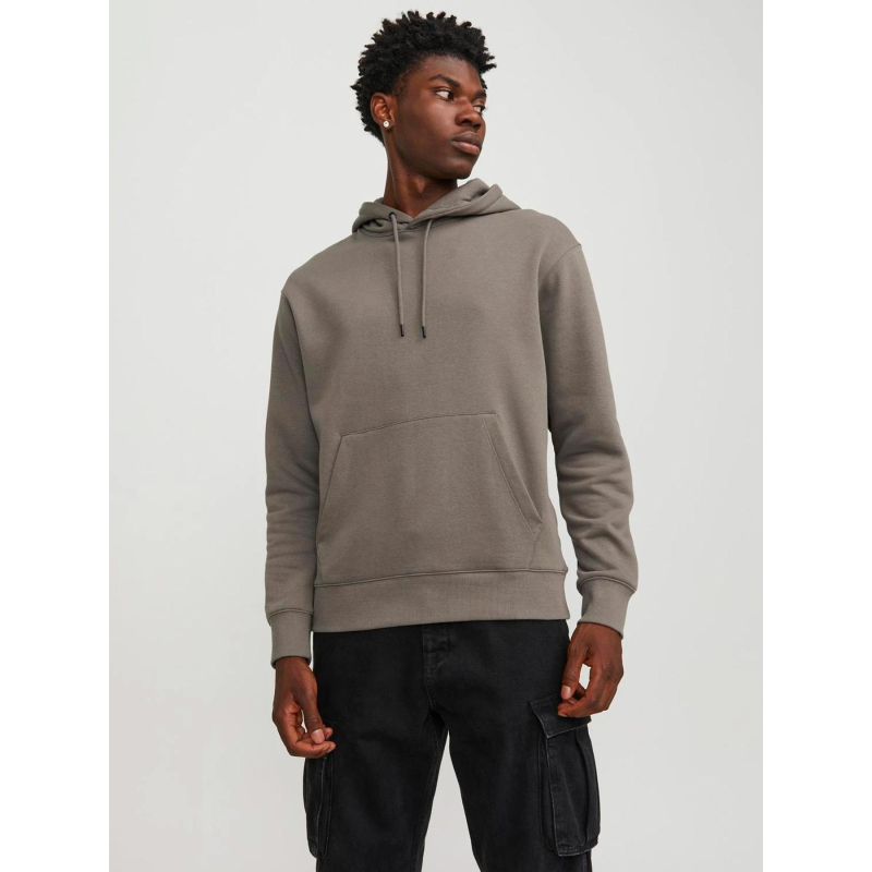 Sweat à capuche star basic uni kaki homme - Jack & Jones