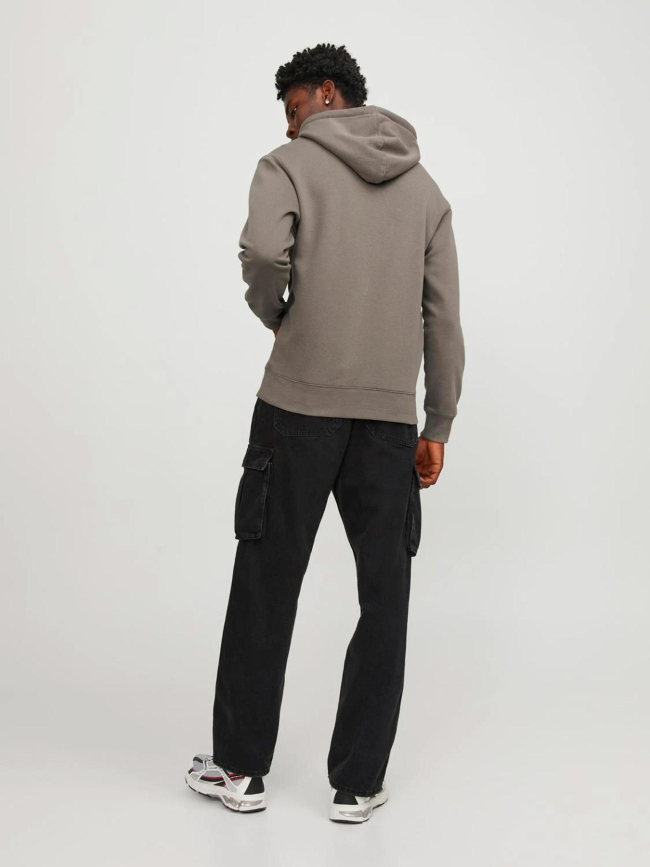 Sweat à capuche star basic uni kaki homme - Jack & Jones