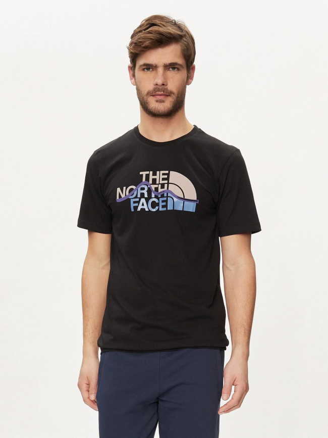 T-shirt mountain line noir homme - The Noth Face