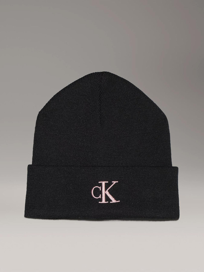 Bonnet logo monogram noir femme - Calvin Klein Jeans