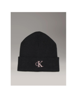 Bonnet logo monogram noir femme - Calvin Klein Jeans