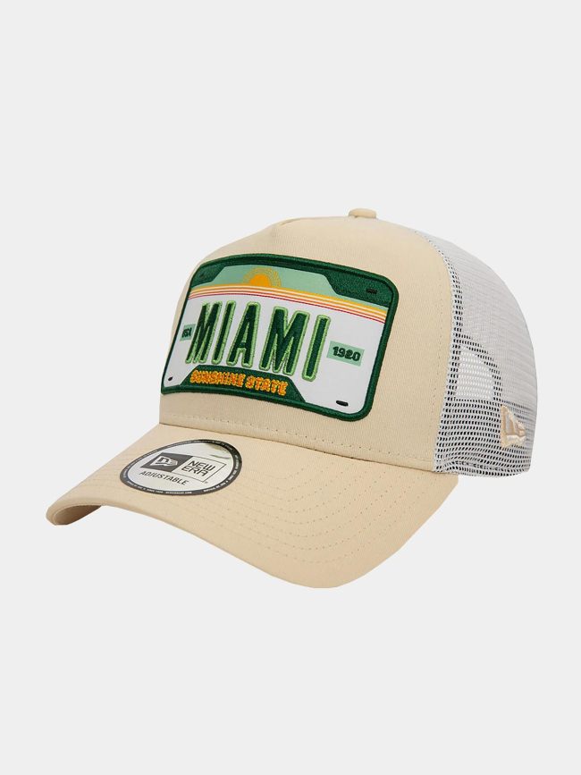 Casquette trucker miami beige adulte - New Era