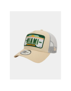 Casquette trucker miami beige adulte - New Era