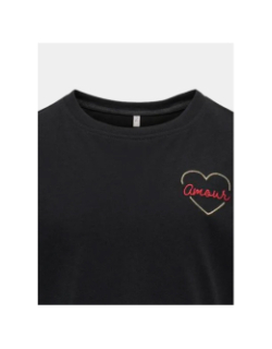 T-shirt beate life amour noir fille - Only