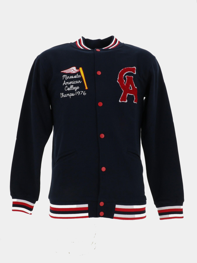 Veste bomber teddy patch bleu marine garçon - American College