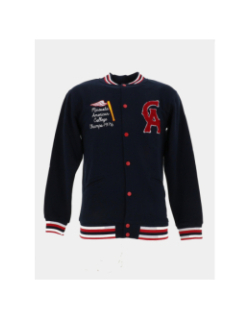 Veste bomber teddy patch bleu marine garçon - American College