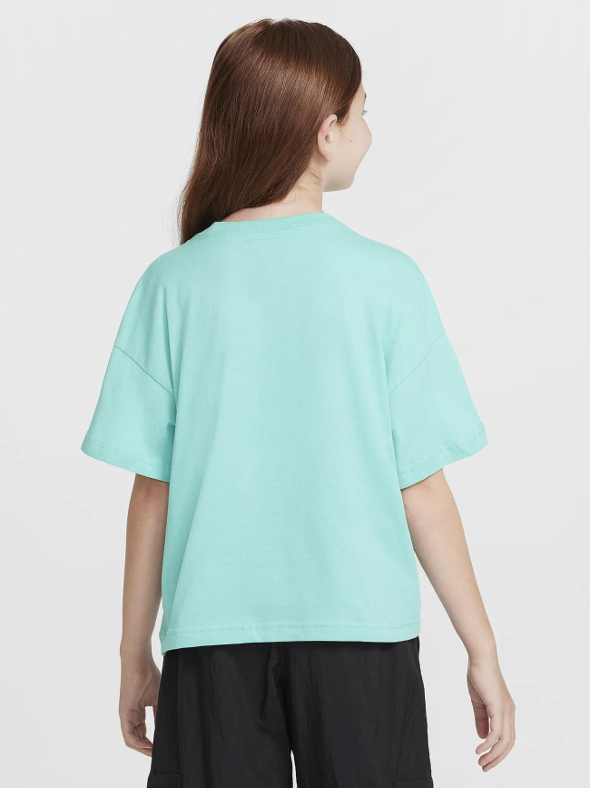 T-shirt manches courtes boxy essential bleu fille - Nike