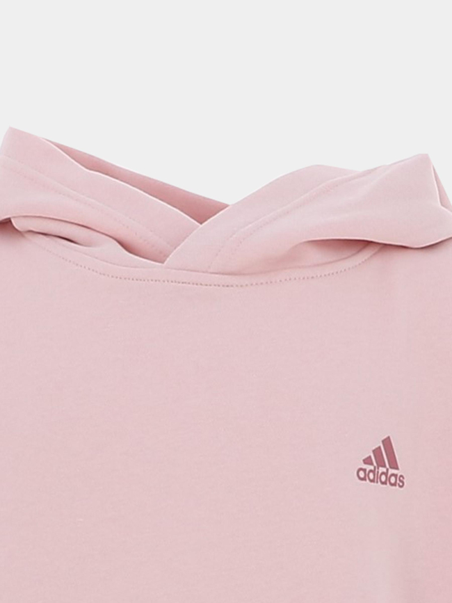 Sweat à capuche logo rose fille - Adidas