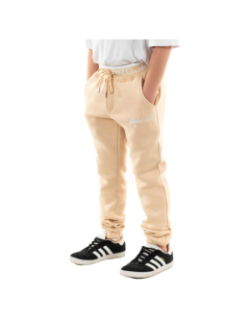 Jogging uni logo brodé beige enfant - Project X Paris