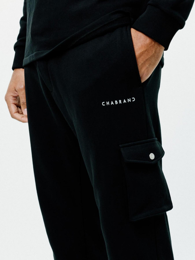 Pantalon cargo logo noir homme - Chabrand