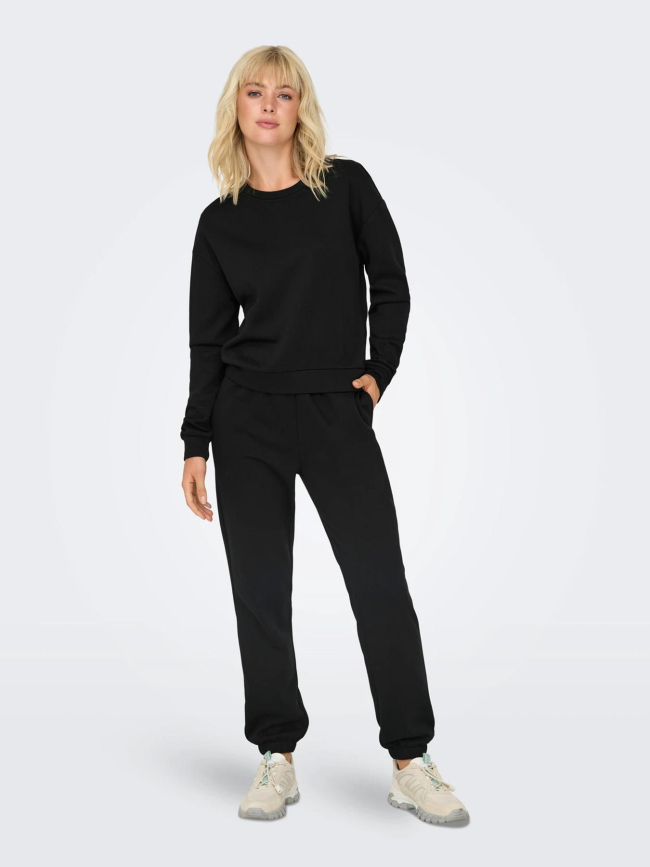 Jogging uni comfort brush noir femme - Only Play