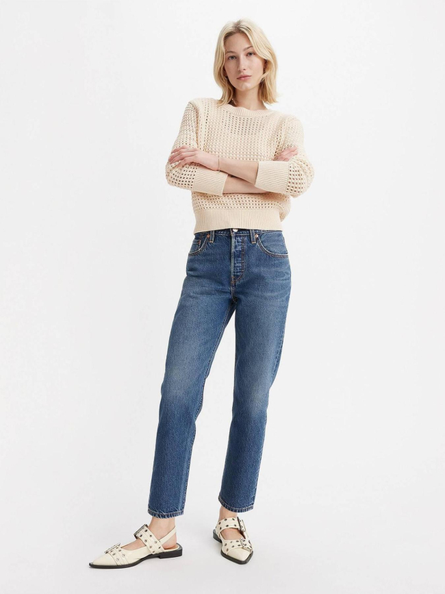 Jean 501 droit crop lightweight bleu foncé femme - Levi's