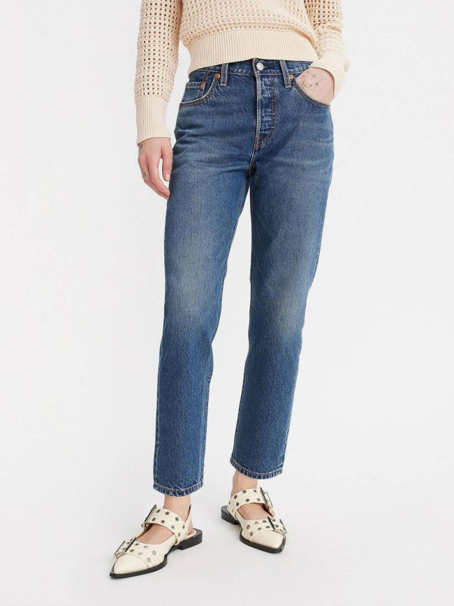 Jean 501 droit crop lightweight bleu foncé femme - Levi's