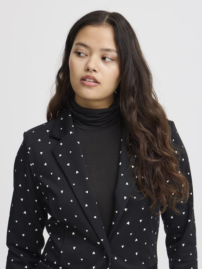 Veste blazer imprimés cœur kate noir femme - Ichi