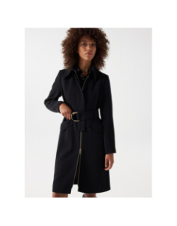 Trench coat zippé uni noir femme - Salsa