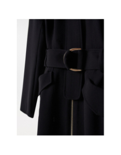 Trench coat zippé uni noir femme - Salsa