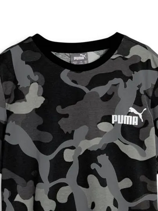 T-shirt camouflage noir gris garçon - Puma