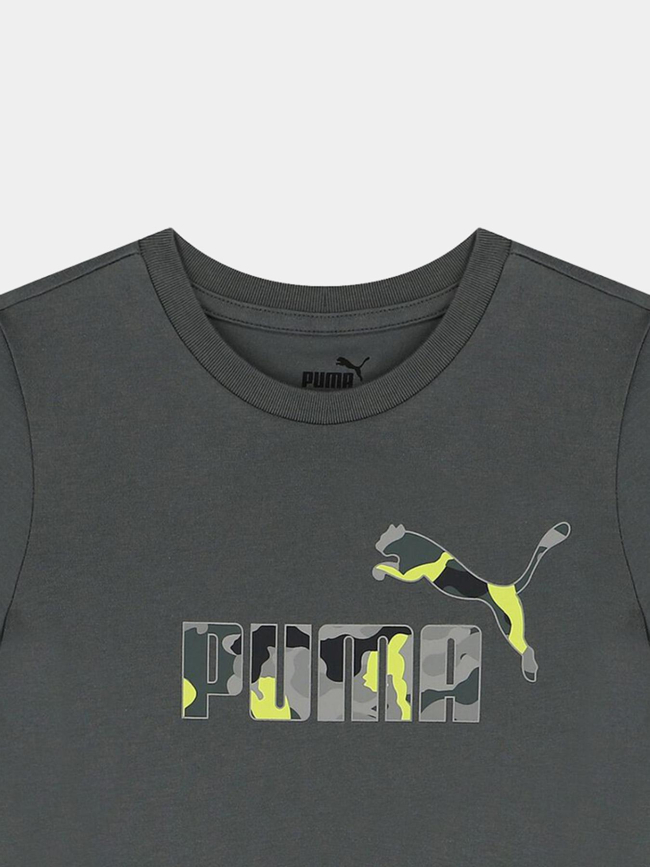T-shirt logo camouflage gris garçon - Puma