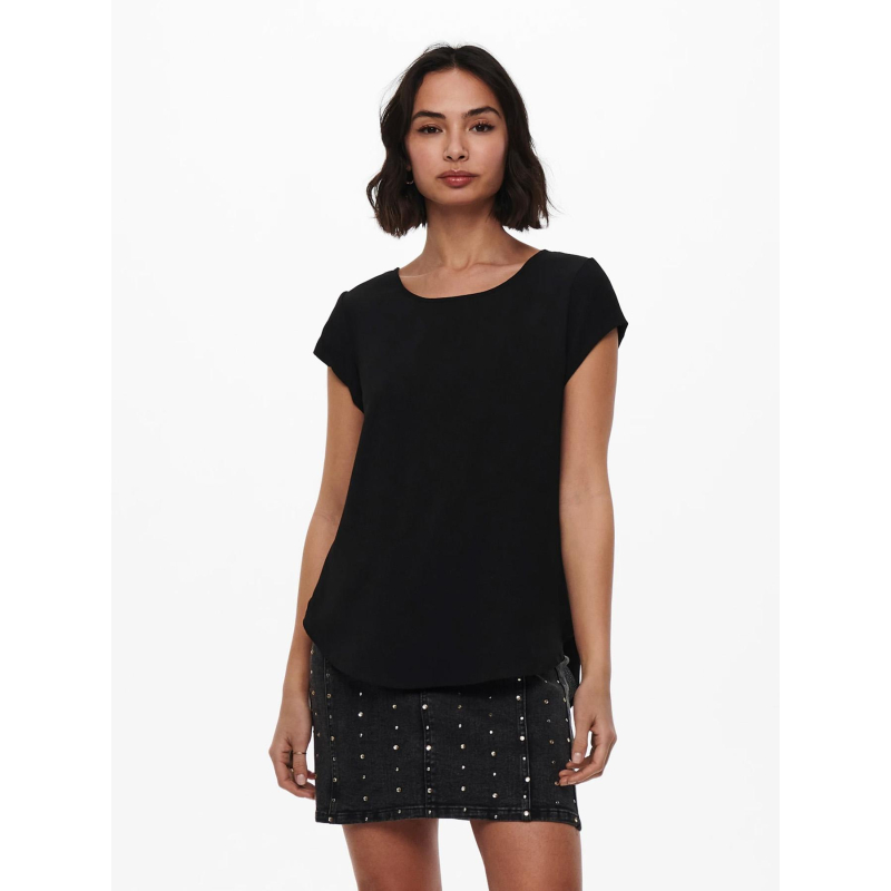 T-shirt vic solid top noir femme - Only