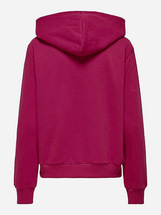 Sweat à capuche cœur noli rose femme - Only