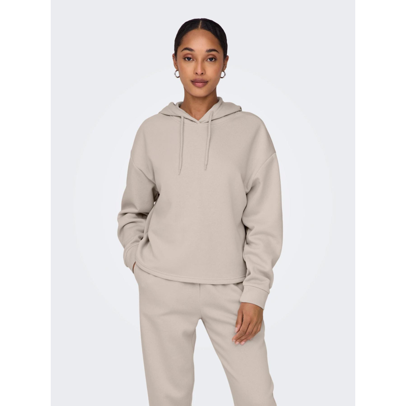 Sweat ample comfort brush beige femme - Only