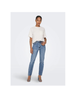 Jean droit taille haute emily life bleu femme - Only