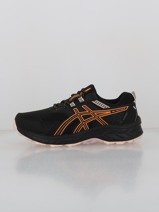 Chaussures de trail waterproof gel venture 9 noir orange femme - Asics