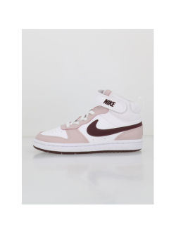 Baskets montantes court borough blanc rose enfant Nike