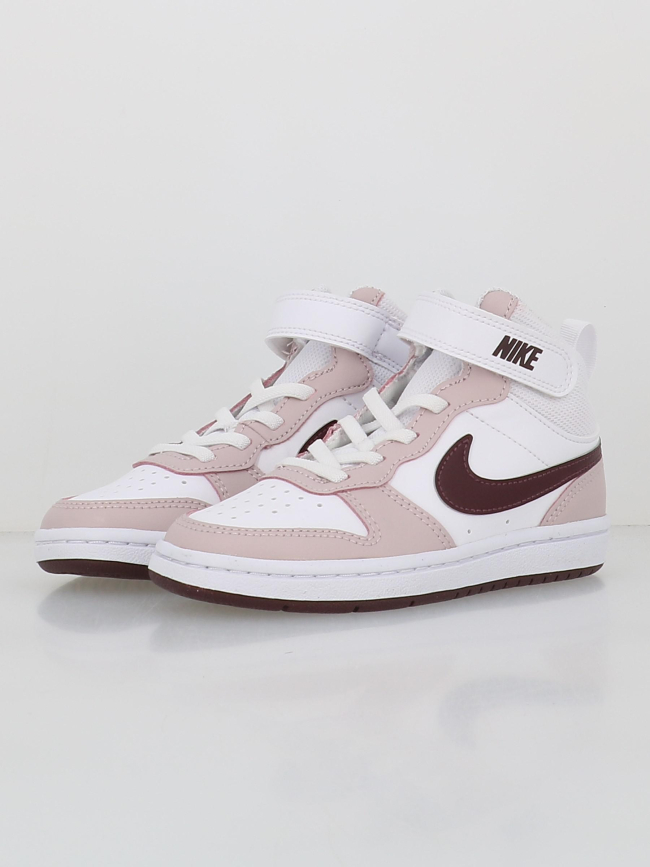 Baskets montantes court borough blanc rose enfant - Nike