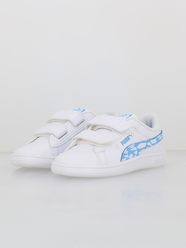 Baskets à scratch smash 3 monster blanc bleu enfant - Puma