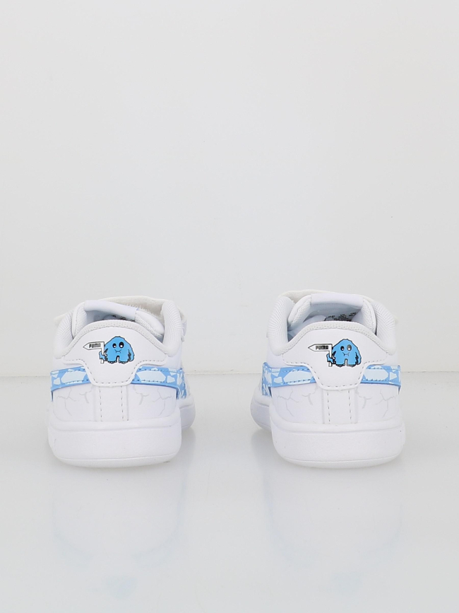 Baskets à scratch smash 3 monster blanc bleu enfant - Puma