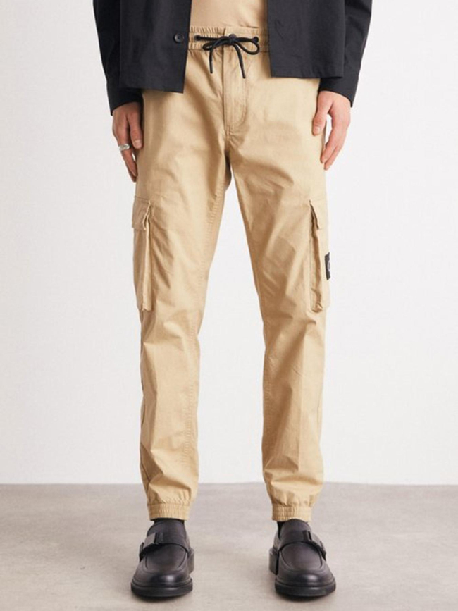 Pantalon cargo skinny whashed beige homme - Calvin Klein Jeans