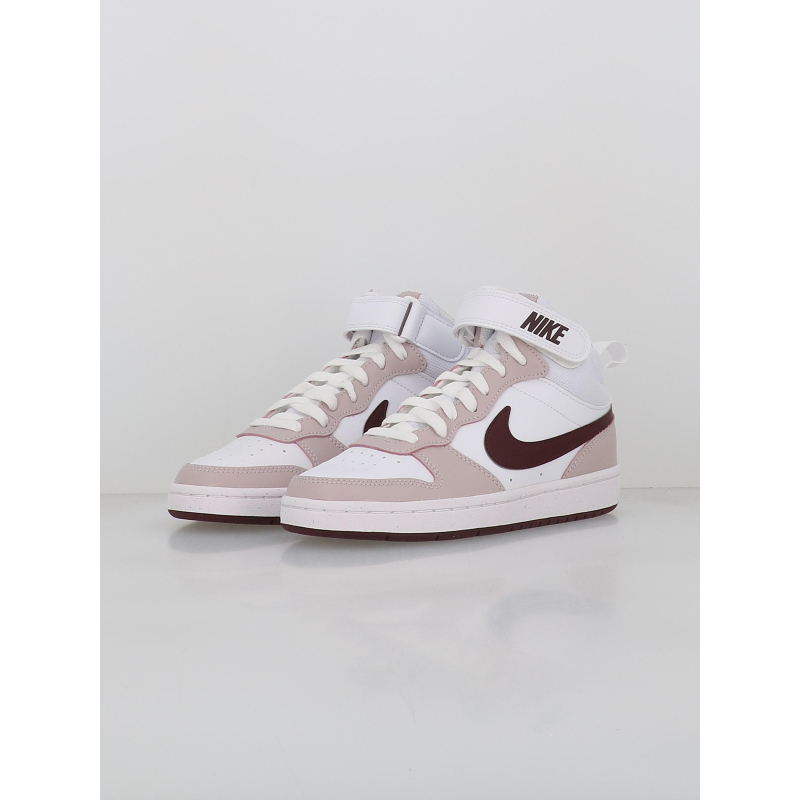 Baskets montantes court borough blanc violet enfant Nike