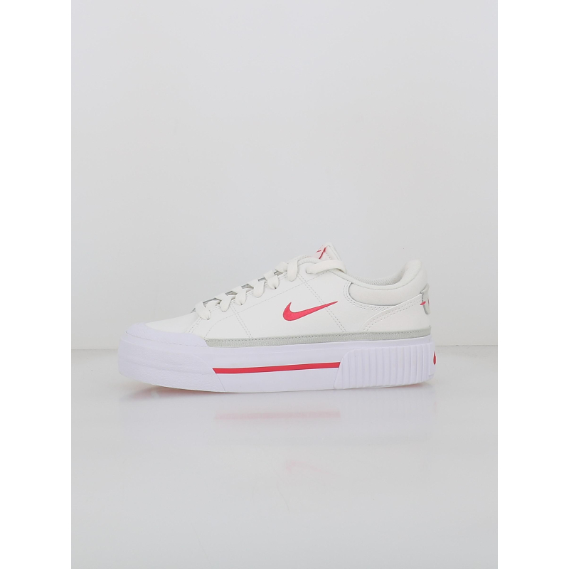 Baskets plateformes court legacy lift blanc rose femme - Nike