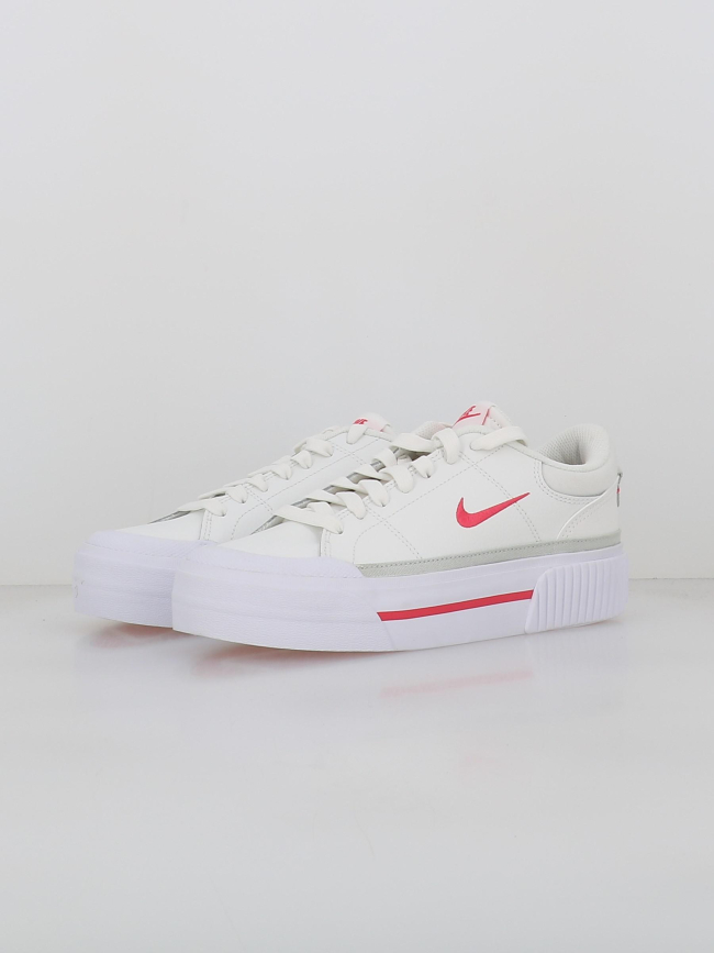 Baskets plateformes court legacy lift blanc rose femme - Nike