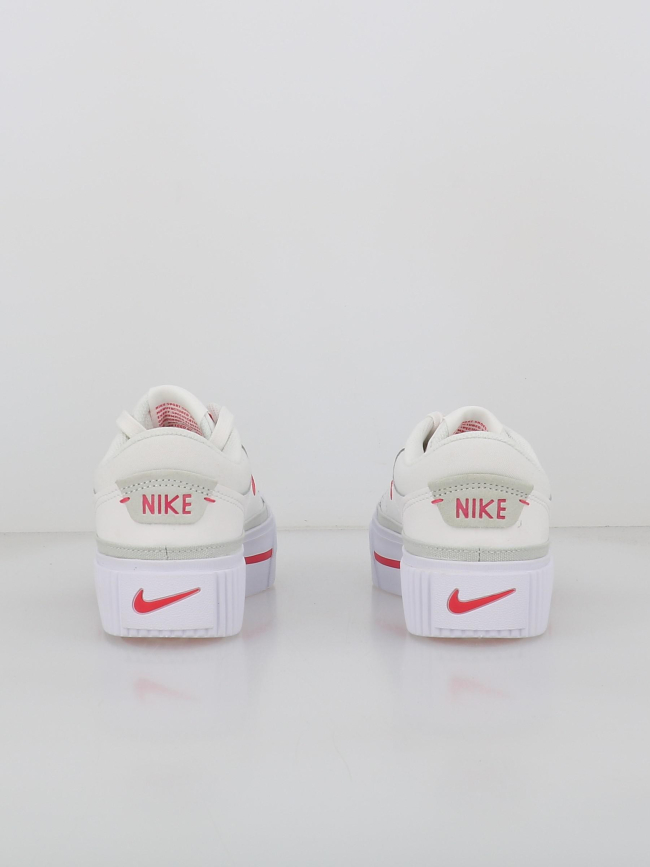 Baskets plateformes court legacy lift blanc rose femme - Nike