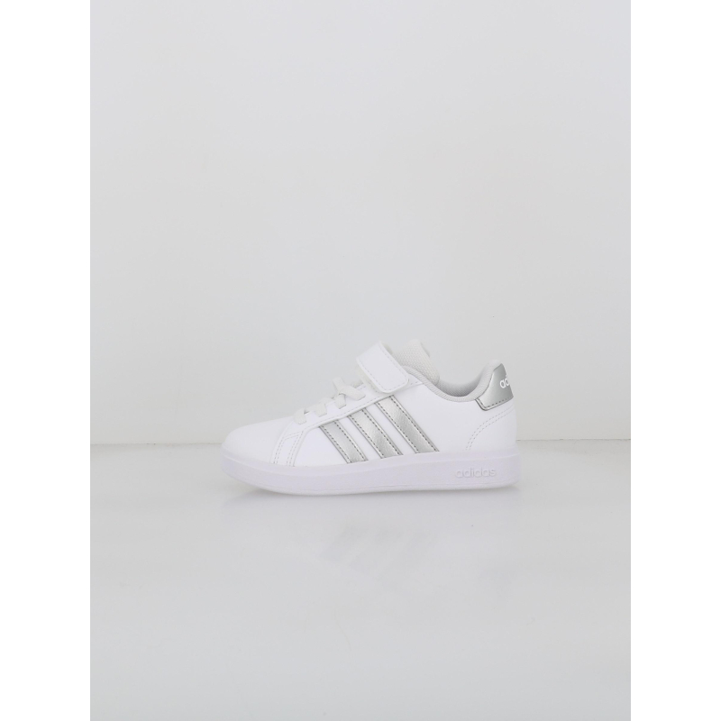 Baskets à scratch grand court 2.0 el blanc argent enfant - Adidas