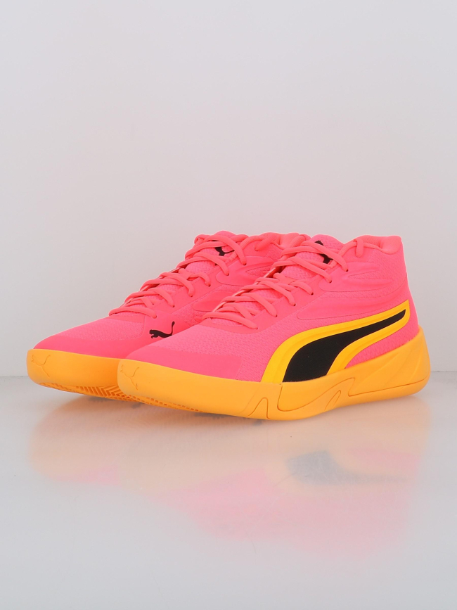 Chaussures de basketball court pro rose orange enfant - Puma