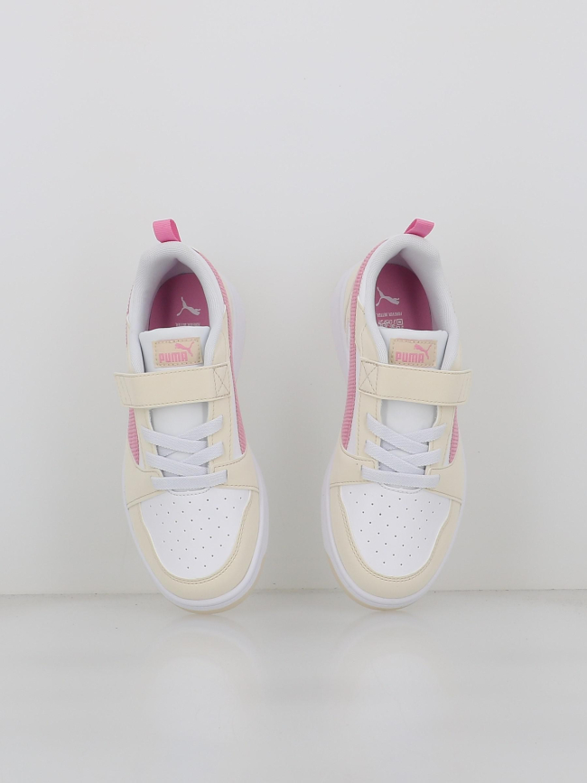 Baskets à scratch rebound ps blanc beige rose fille - Puma