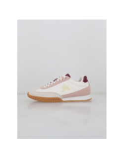 Baskets bi-matière veloce blanc rose femme - Le Coq Sportif