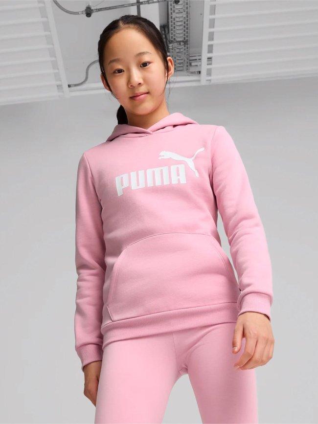 Sweat à capuche essential logo rose fille - Puma