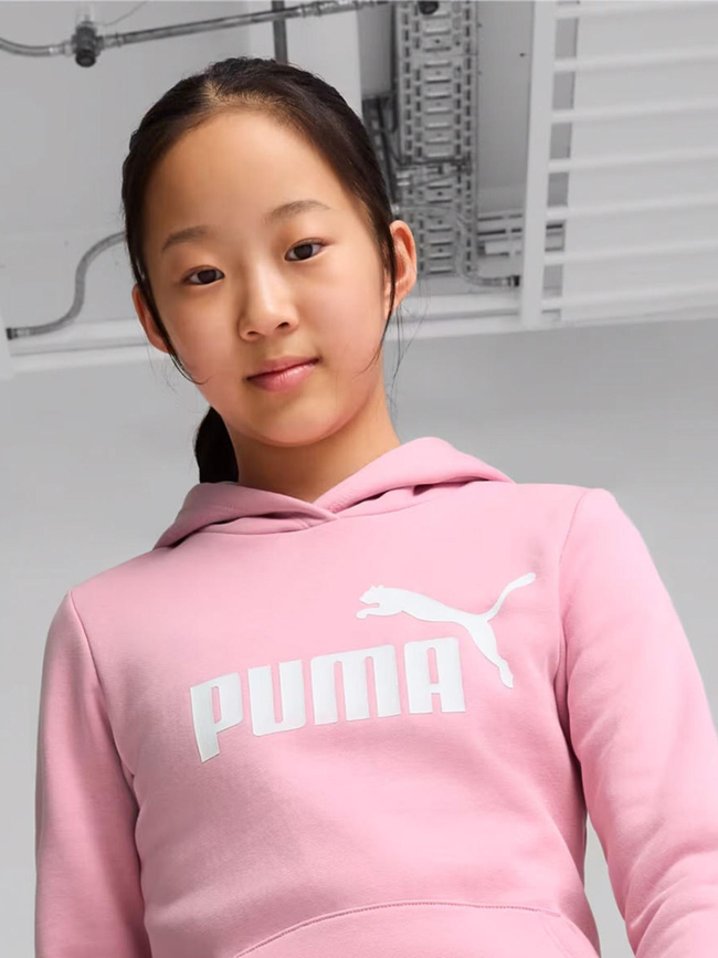 Sweat à capuche essential logo rose fille - Puma