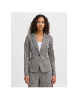 Veste blazer jacquard kate noir femme - Ichi