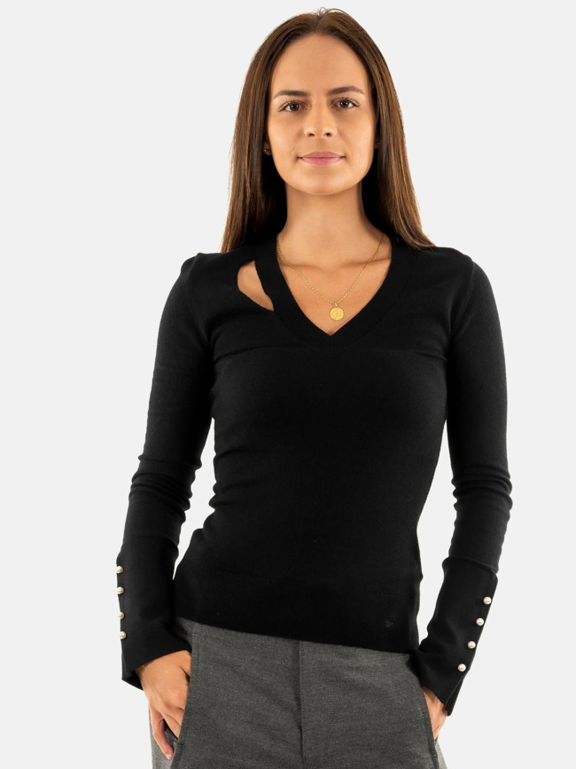 Pull en laine et cachemire noir femme - Salsa