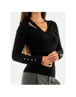 Pull en laine et cachemire noir femme - Salsa